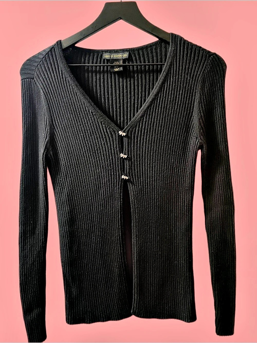 Set Including Matching Pants House of Harlow Black Ribbed Long Sleeve Sweater